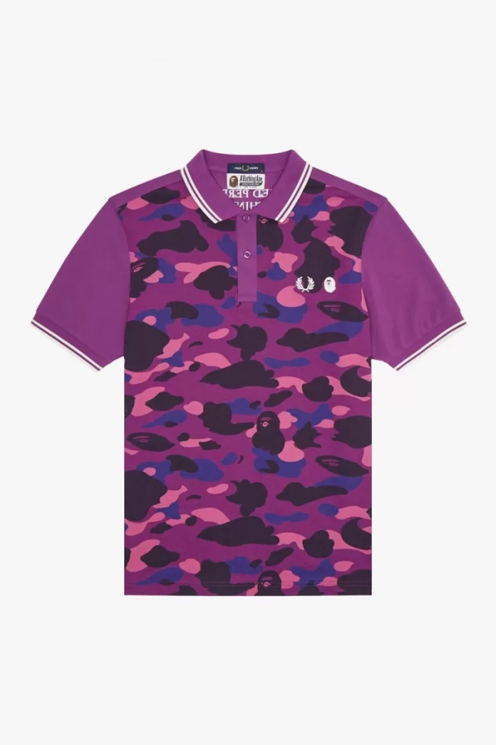Fred Perry Camouflage Men’s Shirt Purple POSBH3096