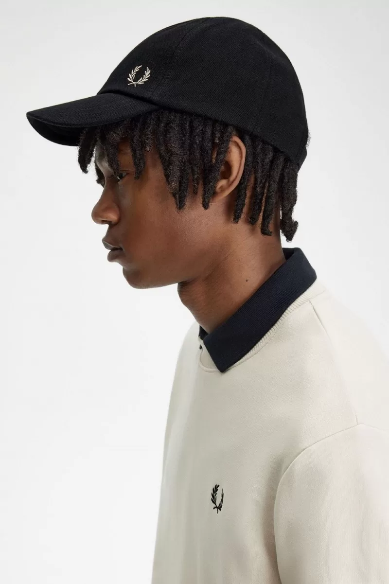 Fred Perry Classic Pique Mens Caps Black 516 1 ZOOM - Fred Perry Classic Pique Men's Caps Black Green SUZEH5896