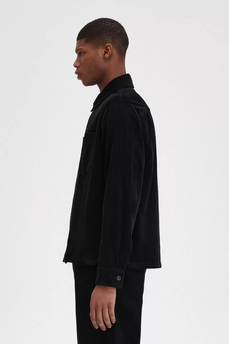 Fred Perry Cord Men’s Shirt Black ZLURK1798 Fred Perry Cord Men’s Shirt Black ZLURK1798