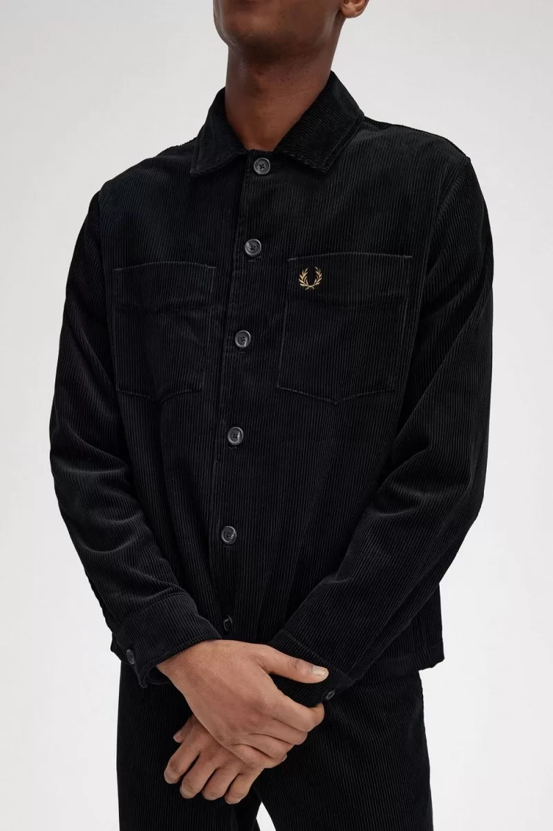 Fred Perry Cord Men’s Shirt Black ZLURK1798 Fred Perry Cord Men’s Shirt Black ZLURK1798