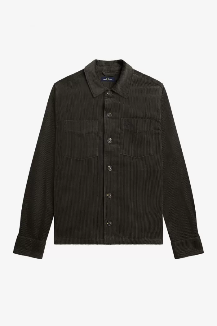Fred Perry Cord Men’s Shirt Field Green UZNFW8130