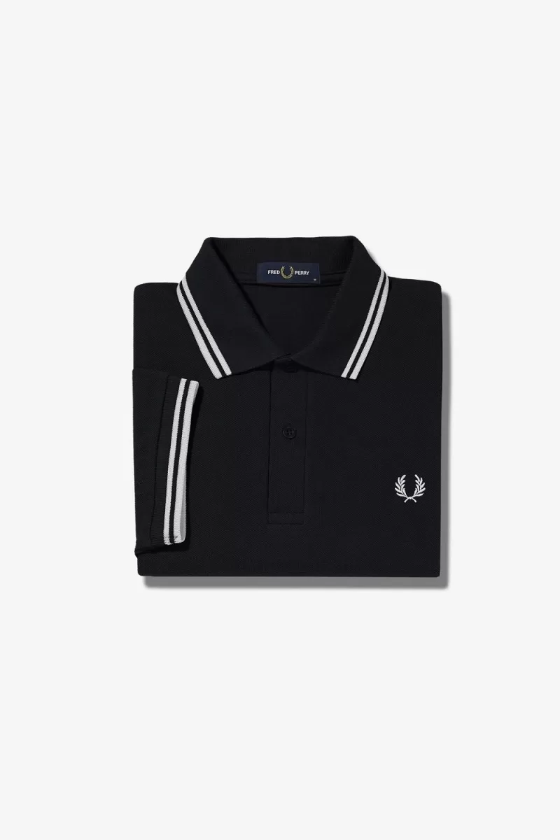 Fred Perry G3600 Womens Shirt Black Whit 939 1 ZOOM - Fred Perry G3600 Women's Shirt Black White SEHZU7460