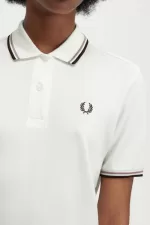 Fred Perry G3600 Women’s Shirt Snow White Dark Pink Burnt Tobacco QBOTL9150