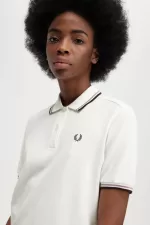 Fred Perry G3600 Women’s Shirt Snow White Dark Pink Burnt Tobacco QBOTL9150