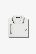 Fred Perry G3600 Women’s Shirt Snow White Dark Pink Burnt Tobacco QBOTL9150