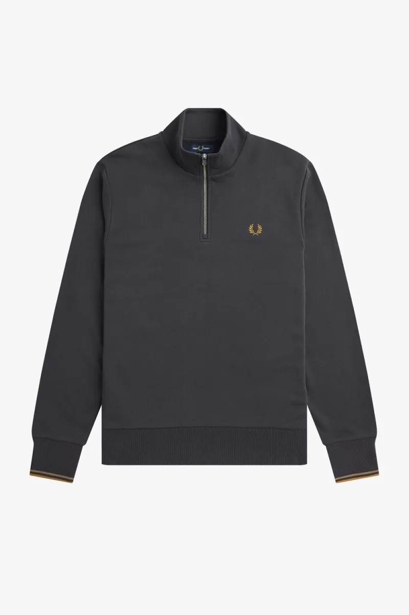 Fred Perry Half Zip Men’s Sweatshirts Anchor Grey Dark Coffee POLXB5109 Fred Perry Half Zip Men’s Sweatshirts Anchor Grey Dark Coffee POLXB5109