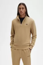 Fred Perry Half Zip Men’s Sweatshirts Green ADNVE2380