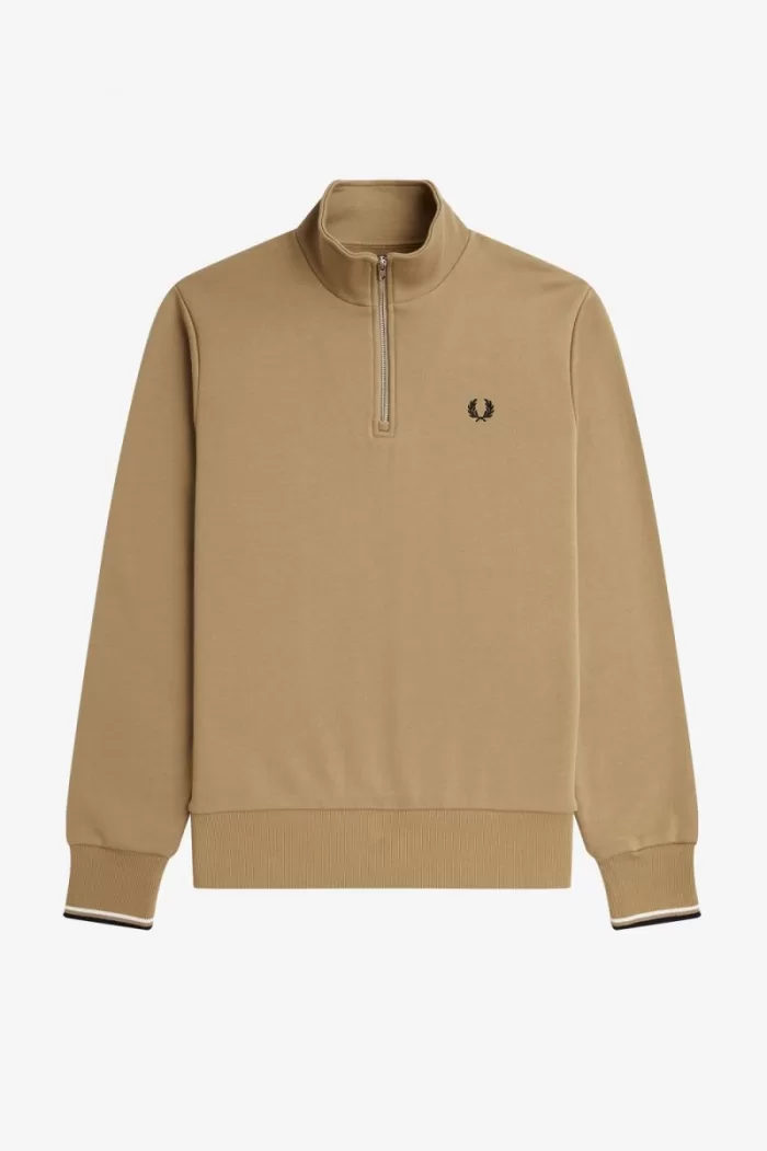 Fred Perry Half Zip Men’s Sweatshirts Green ADNVE2380