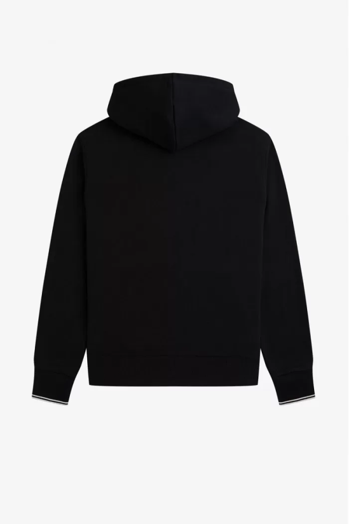 Fred Perry Hooded Zip Through Men’s Sweatshirts Black IFJXL8302