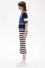 Fred Perry Jacquard Knitted Stripe Women’s Dress Twilight Blue QJMKX9468