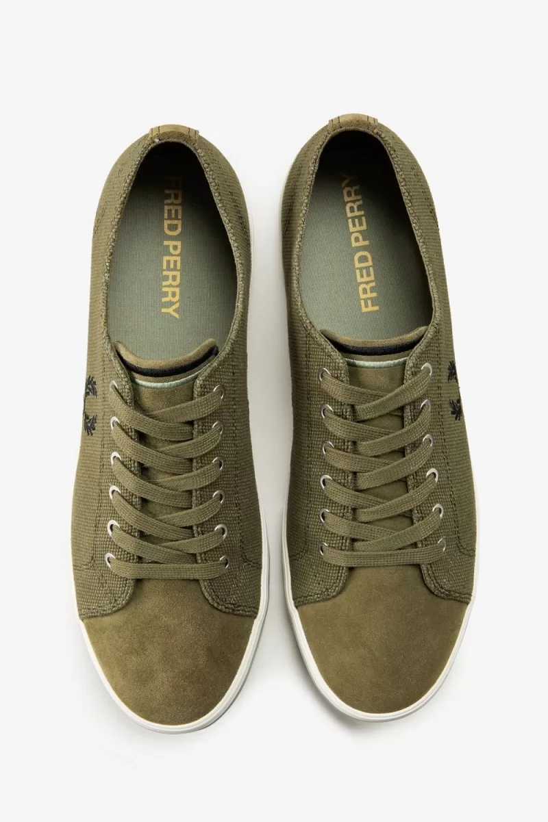 Fred Perry Kingston Mens Plimsolls Unifo 123 1 ZOOM - Fred Perry Kingston Men's Plimsolls Uniform Green HBNQF3089