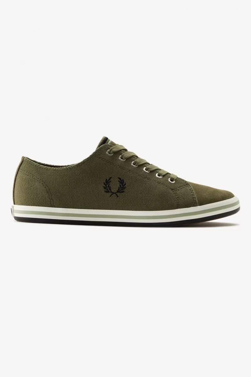 Fred Perry Kingston Mens Plimsolls Unifo 123 ZOOM - Fred Perry Kingston Men's Plimsolls Uniform Green HBNQF3089