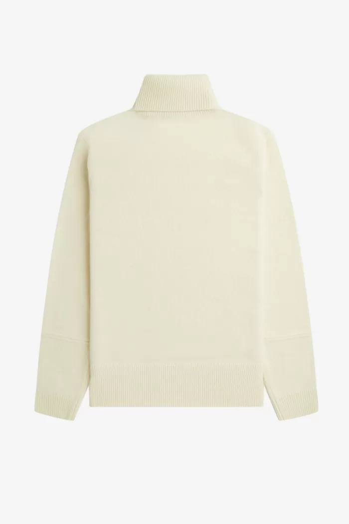 Fred Perry Knitted Roll Neck Men’s Jumper Beige VUJLQ3016