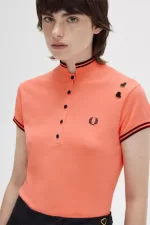 Fred Perry Knitted Women’s Shirt Coral Heat UJYVC8094