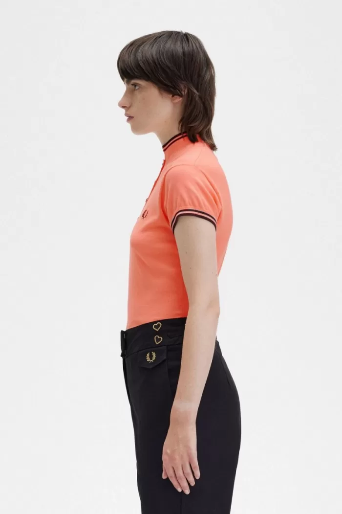 Fred Perry Knitted Women’s Shirt Coral Heat UJYVC8094