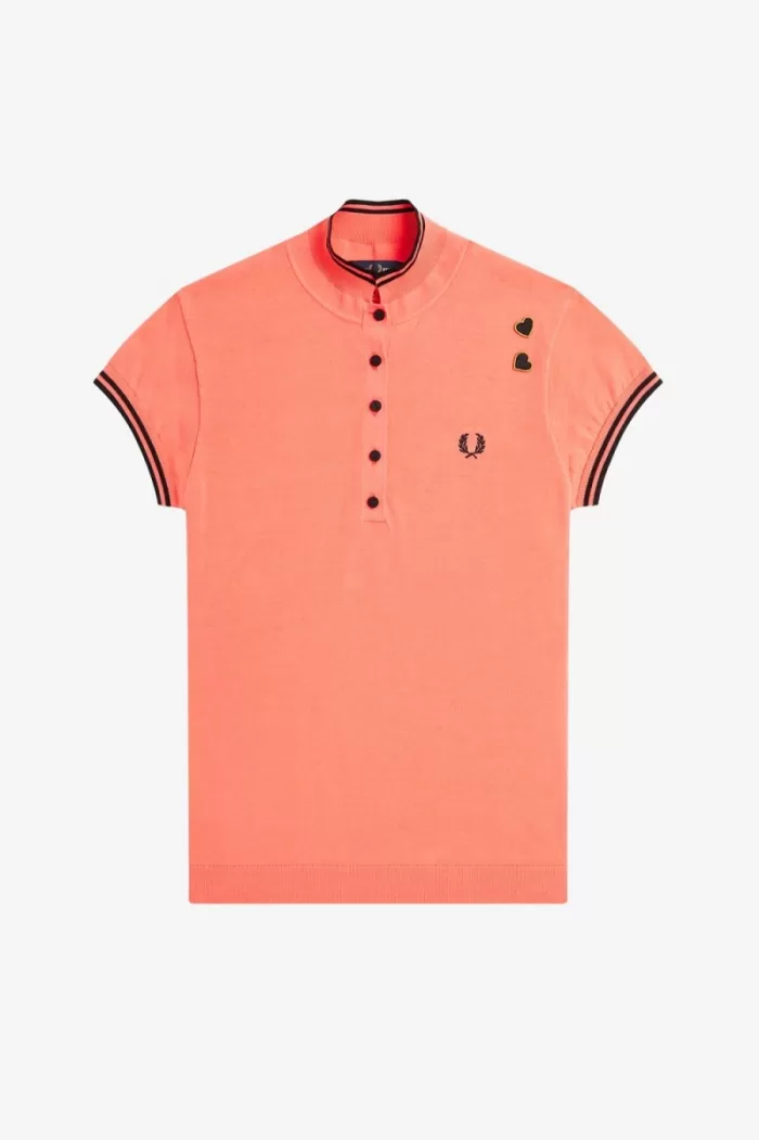 Fred Perry Knitted Women’s Shirt Coral Heat UJYVC8094