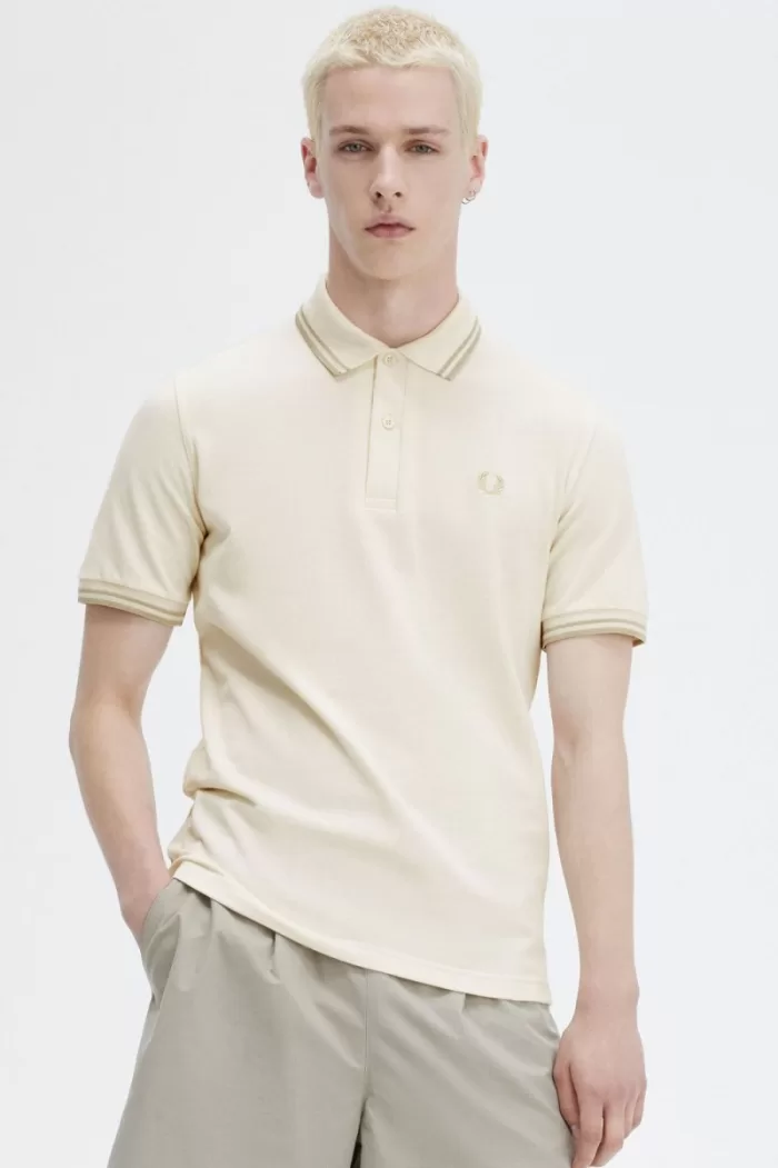Fred Perry M12 Men’s Shirt Beige Oatmeal Oatmeal TGUOK2197