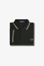Fred Perry M3600 Men’s Shirt Night Green Warm Grey Light Rust SHAYV7104