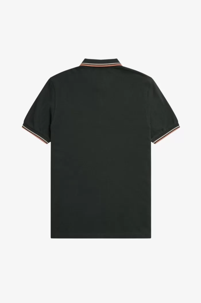 Fred Perry M3600 Men’s Shirt Night Green Warm Grey Light Rust SHAYV7104