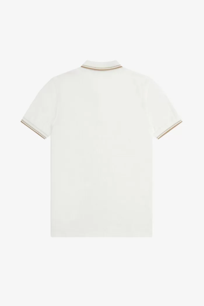 Fred Perry M3600 Men’s Shirt Snow White Oatmeal Green FERGX5814
