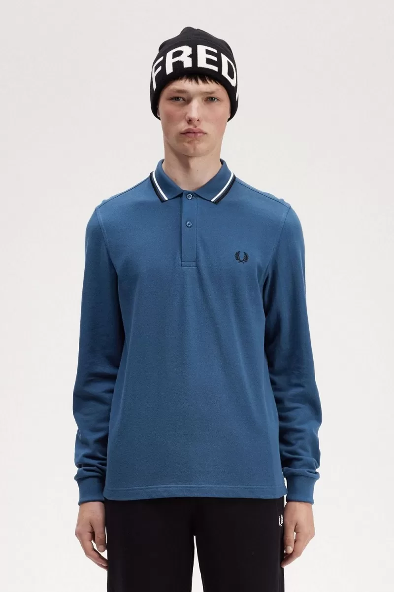 Fred Perry M3636 Mens Shirt Midnight Blu 332 ZOOM - Fred Perry M3636 Men's Shirt Midnight Blue Snow White Black JSWCR2531