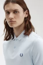 Fred Perry M6000 Men’s Shirt Light Aqua Midnight Blue OWXLT3682