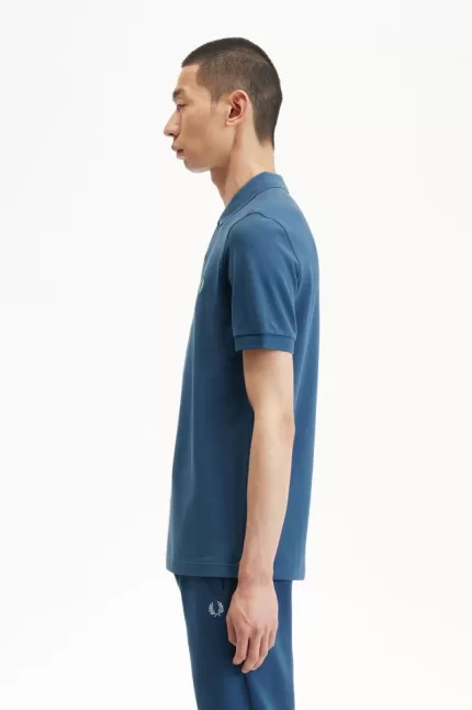 Fred Perry M6000 Men’s Shirt Midnight Blue Light Aqua RICFJ8761