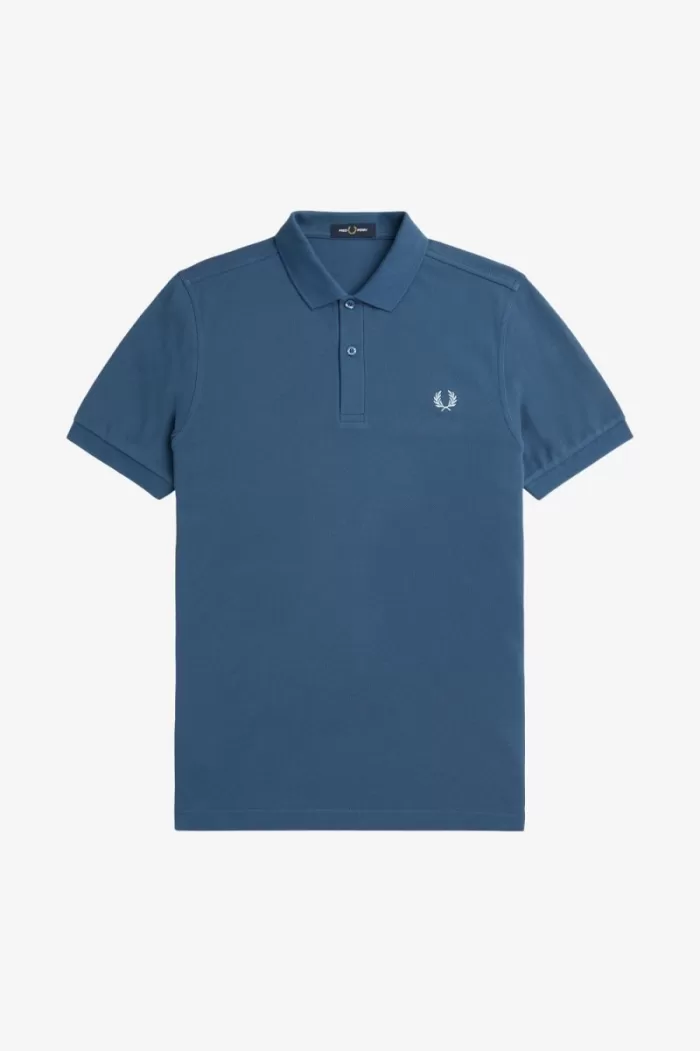 Fred Perry M6000 Men’s Shirt Midnight Blue Light Aqua RICFJ8761