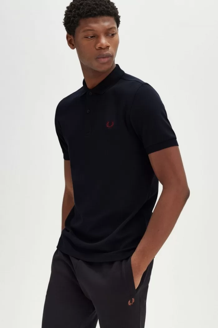 Fred Perry M6000 Men’s Shirt Navy Burnt Red RZSQW2135