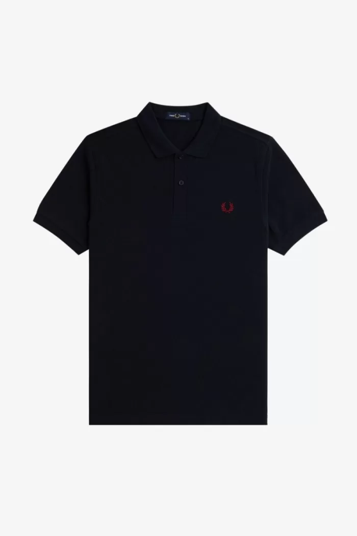 Fred Perry M6000 Men’s Shirt Navy Burnt Red RZSQW2135