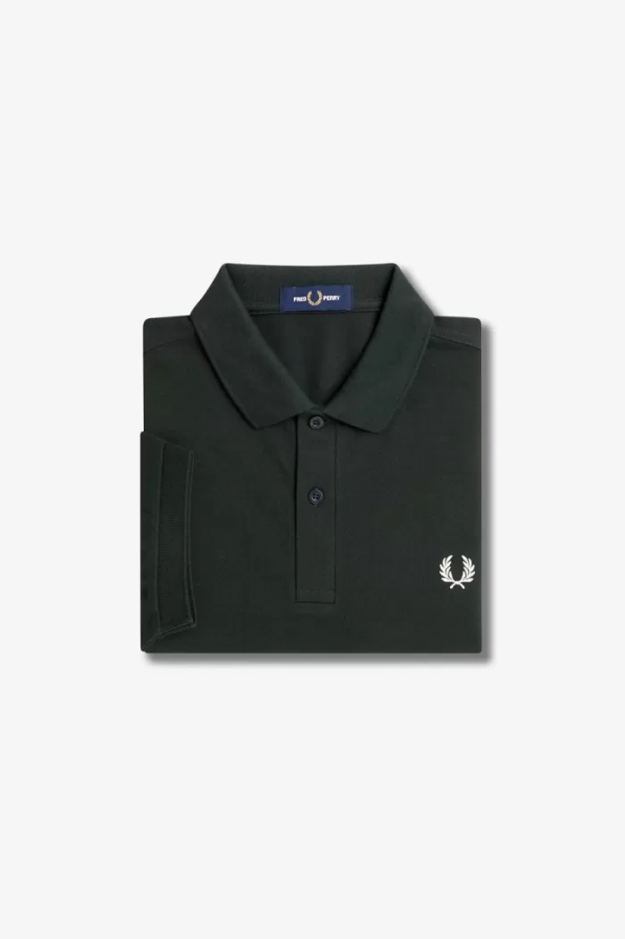 Fred Perry M6000 Men’s Shirt Night Green Snow White HUZYV6127