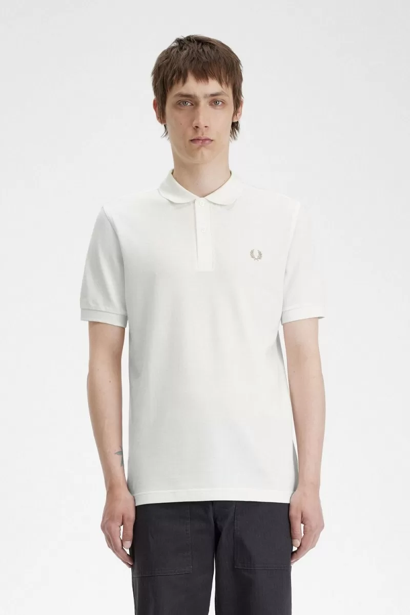 Fred Perry M6000 Mens Shirt Snow White G 439 ZOOM - Fred Perry M6000 Men's Shirt Snow White Green OHDGX3091