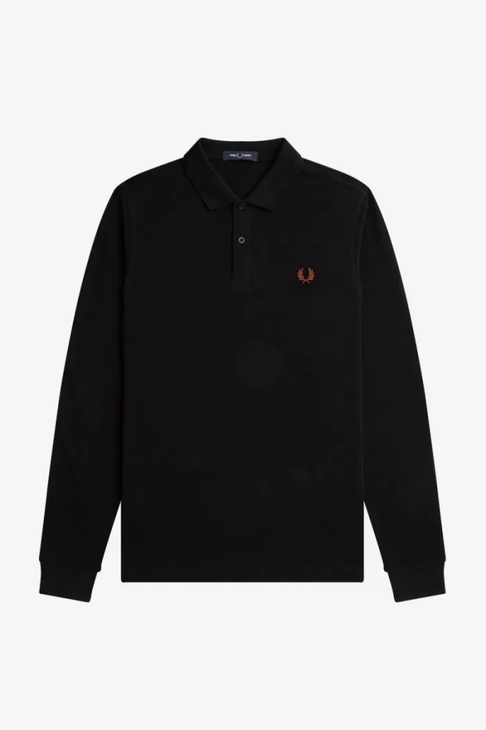 Fred Perry M6006 Men’s Shirt Black Whisky Brown MAVFG2073