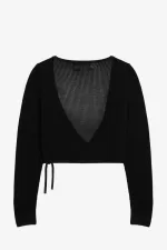 Fred Perry Open-Knit Wrap Women’s Cardigan Black HLIND2803