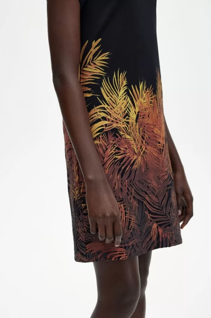 Fred Perry Palm Print Piqué Women’s Dress Black AGOWR8546