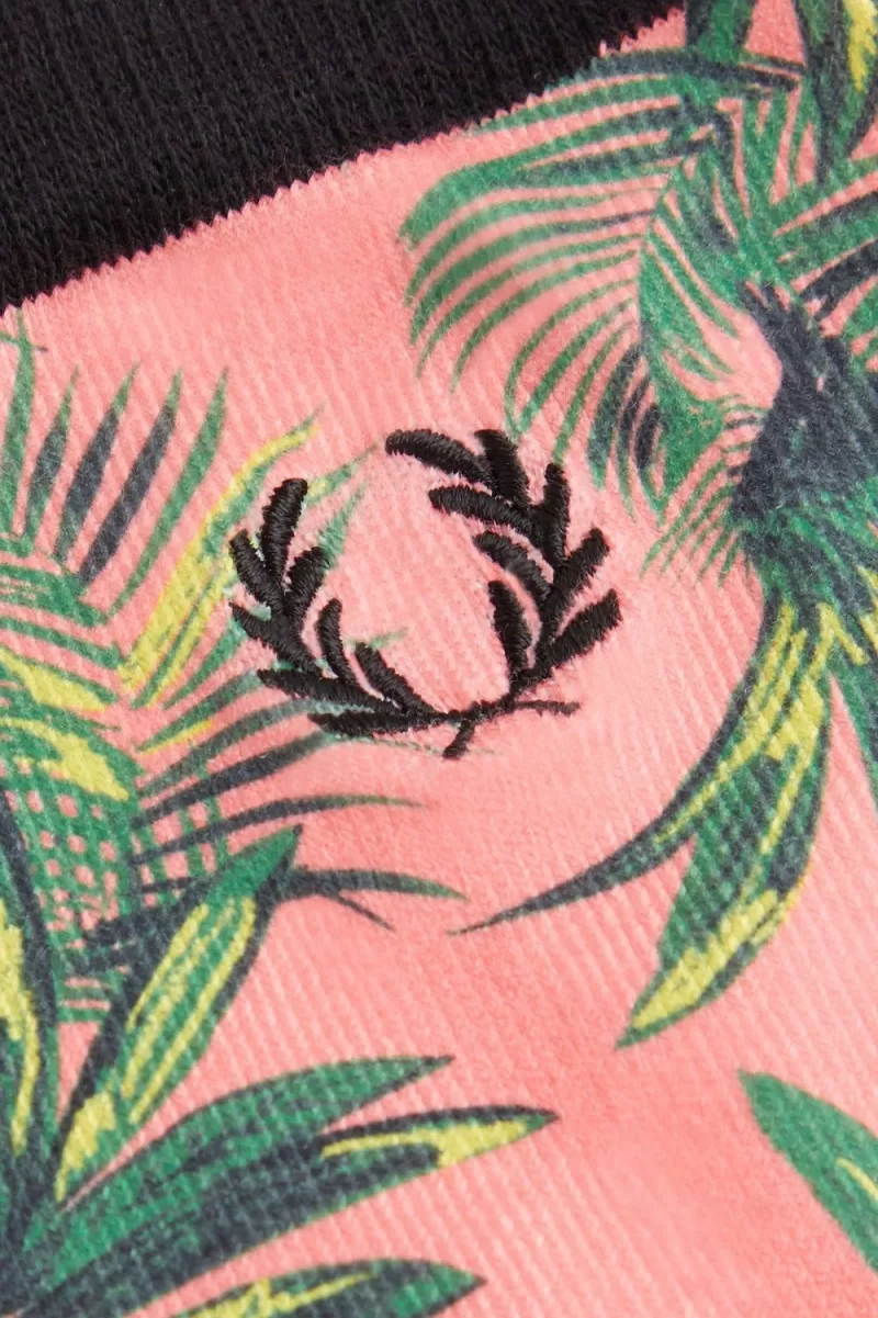 Fred Perry Palm Print Women’s Socks Coral Heat ZIFUE2731 Fred Perry Palm Print Women’s Socks Coral Heat ZIFUE2731