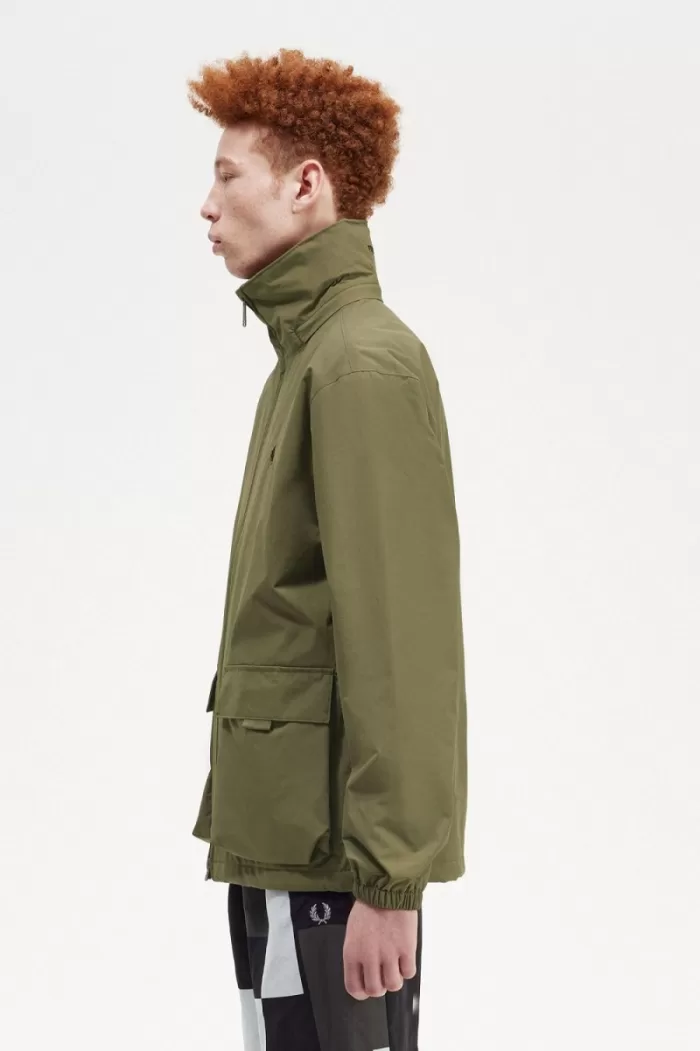 Fred Perry Patch Pocket Zip Through Men’s Jackets Uniform Green HTPSA1924