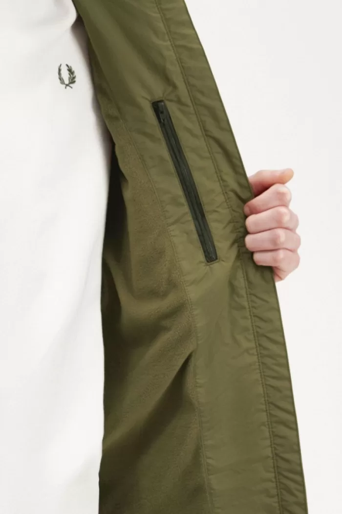 Fred Perry Patch Pocket Zip Through Men’s Jackets Uniform Green HTPSA1924