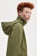 Fred Perry Patch Pocket Zip Through Men’s Jackets Uniform Green HTPSA1924