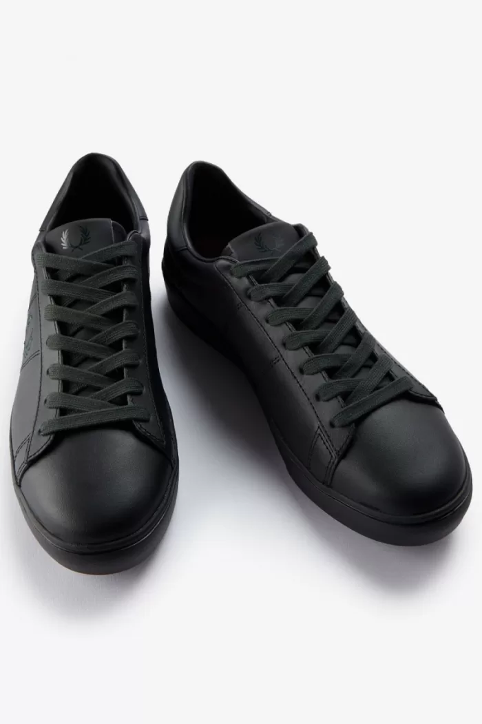 Fred Perry Spencer Men’s Tennis Shoes Black Night Green VQTPY8024