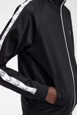 Fred Perry Taped Men’s Track Jackets Black OQCTI0321
