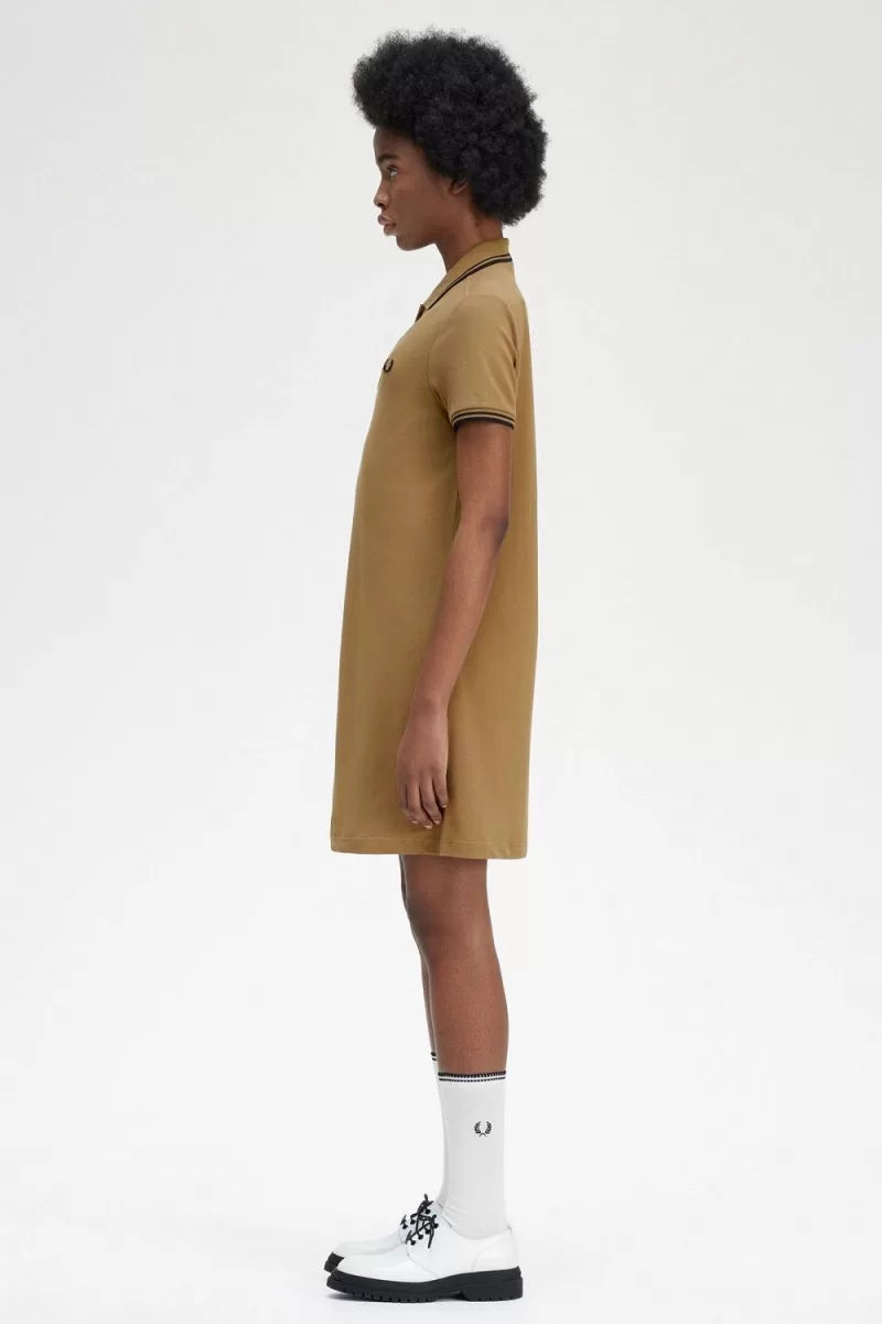 Fred Perry Twin Tipped Shirt Womens Dres 954 1 ZOOM - Fred Perry Twin Tipped Shirt Women's Dress Brown APYRB7516