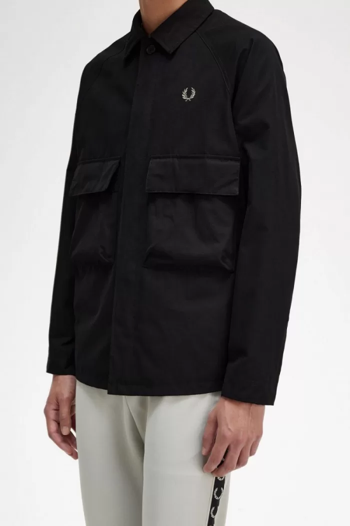 Fred Perry Utility Men’s Shirt Black QOGWA5194
