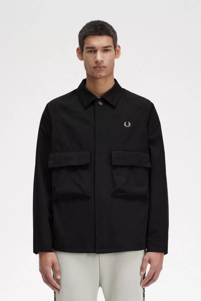 Fred Perry Utility Men’s Shirt Black QOGWA5194