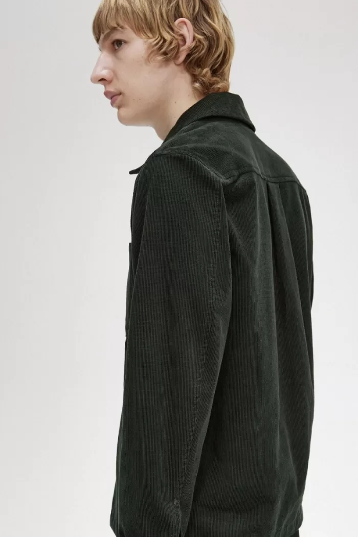 Fred Perry Waffle Cord Men’s Shirt Night Green BQHDI7094