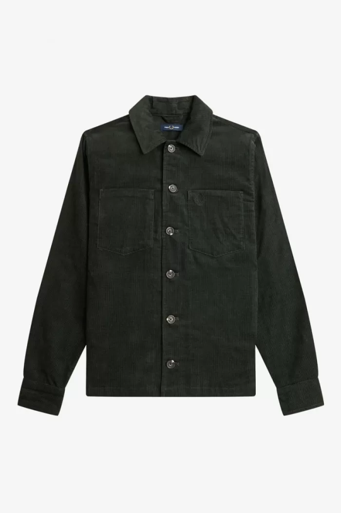 Fred Perry Waffle Cord Men’s Shirt Night Green BQHDI7094