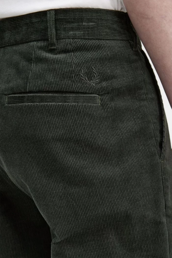 Fred Perry Waffle Cord Tapered Men’s Pants Night Green WKZAX1365