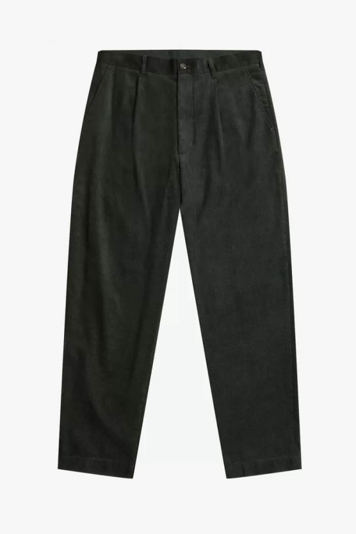Fred Perry Waffle Cord Tapered Men’s Pants Night Green WKZAX1365