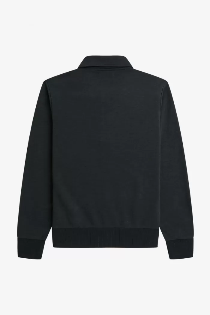Fred Perry Zip Neck Collar Men’s Sweatshirts Night Green MLUHF0326